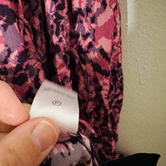 Gilner Farrar Black Hot Pink Button Front Collared Buttons Shirt Size Small - Picture 9 of 9